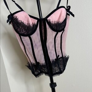 Victoria's Secret Pink and Black Lace Corset